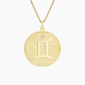 14K Yellow GoldLuxe Gemini Zodiac Pavé Pendant