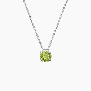 SilverFloating Solitaire Peridot Pendant