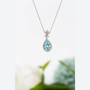 Blue Pear Diamond Necklace