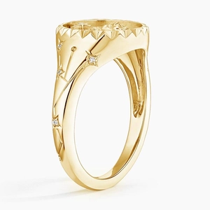 Leo Zodiac Diamond Signet Ring