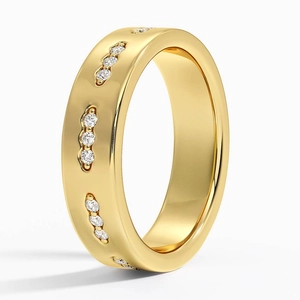 18K Yellow GoldTriad Diamond 5mm Wedding Ring