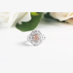 Pink Cushion Diamond Ring
