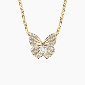 14K Yellow GoldLogan Hollowell Flutter Lab Diamond Necklace (1/5 ct. tw.)