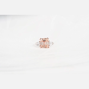 Pink Emerald Diamond Ring
