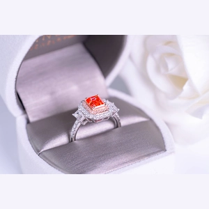 Red Emerald Diamond Ring