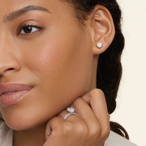 Solitaire Opal Stud Earrings