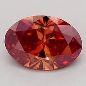 1.23 Ct. Fancy Orangy Red Oval Lab Created Diamond