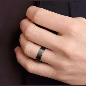 6mm Smooth Band Black Titanium