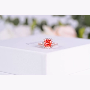Red Round Diamond Ring