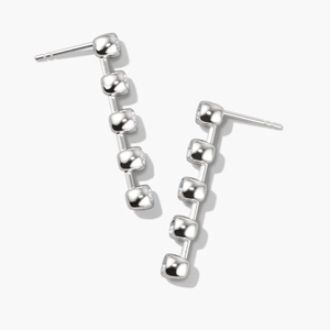Zina Tennis Earrings Sterling Silver, Lab Grown White Sapphire