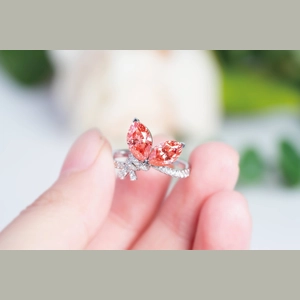 Red Marquise Diamond Ring