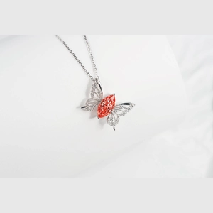 Red Marquise Diamond Necklace