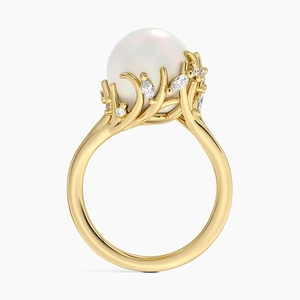 Cotillion Cultured Pearl and Diamond Cocktail Ring