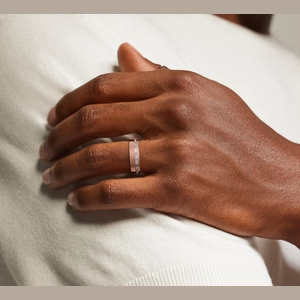 Austin Baguette Lab Diamond 5.5mm Wedding Ring in 14K Rose Gold