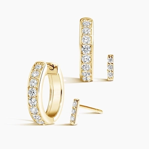 14K Yellow GoldThe Visionary Diamond Hoop and Stud Earring Set