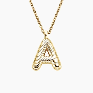 14K Yellow GoldWavelength Initial Pendant Necklace