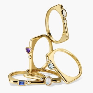 Puzzle Stacking Ring 18k Gold Vermeil