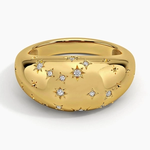 Taurus Zodiac Constellation Diamond Dome Ring