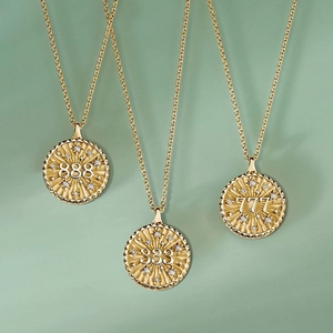 14K Yellow Gold888 Balance Medallion Necklace