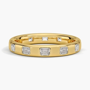 Chloe Flush Set Emerald Cut Lab Diamond Ring