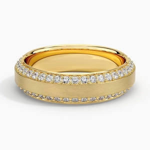 Beveled Edge Matte Eternity Lab Diamond 6mm Wedding Ring