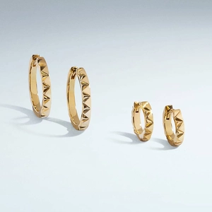 14K Yellow GoldSol Huggie Hoop Earrings