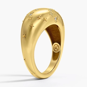 Taurus Zodiac Constellation Diamond Dome Ring