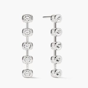 Zina Tennis Earrings Sterling Silver, Lab Grown White Sapphire