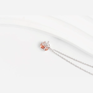 Pink Radiant Diamond Necklace
