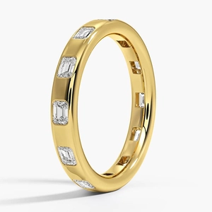 Chloe Flush Set Emerald Cut Lab Diamond Ring