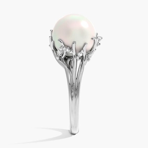 Cotillion Cultured Pearl and Diamond Cocktail Ring