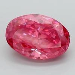 4.53 Ct. Fancy Vivid Pinkish Red Oval Lab Created Diamond
