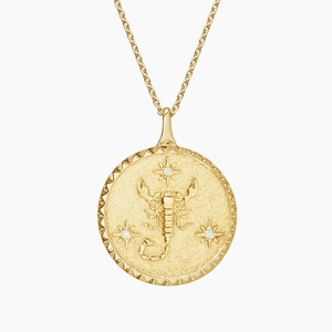 14K Yellow GoldScorpio Zodiac Diamond Pendant