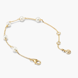 Mini Pearl Satellite Bracelet 18k Gold Vermeil, Pearl