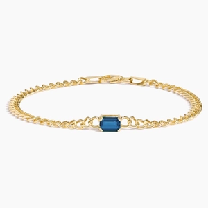 14K Yellow GoldKendall London Blue Topaz Chain Bracelet