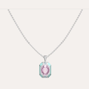 Artdeco Prism Diamond Pendant (Blue & Pink)