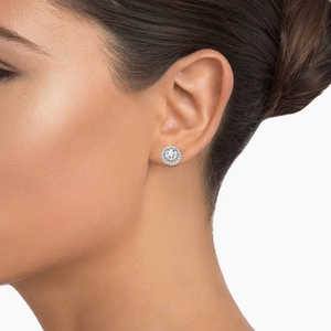 18K White GoldLab Grown Diamond Halo Stud Earrings (1 7/8 ct. tw.)