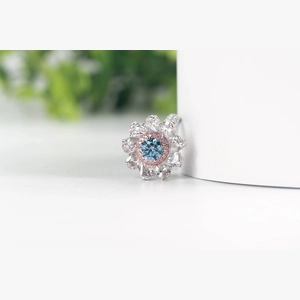 Blue Round Diamond Ring