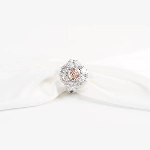 Pink Cushion Diamond Ring
