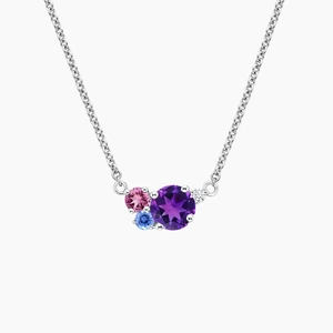 SilverLilac Bouquet Pendant