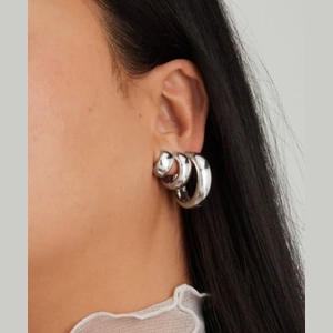 Chunky Medium Hoops Sterling Silver