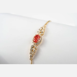 Red Oval Diamond Bracelet