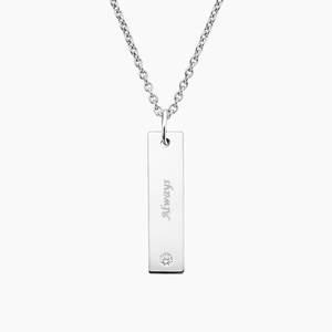 Engravable Bar Diamond Pendant