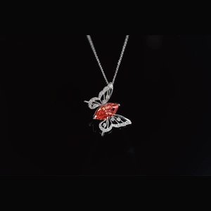 Red Marquise Diamond Necklace