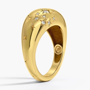 Scorpio Zodiac Constellation Diamond Dome Ring