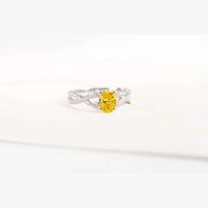 Yellow Oval Diamond Ring
