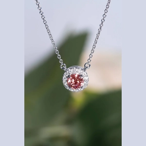 Red Round Diamond Necklace