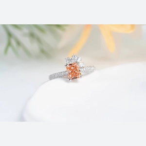 Pink Radiant Diamond Ring