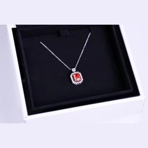 Red Radiant Diamond Necklace