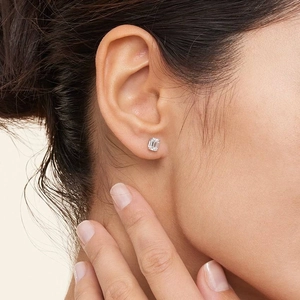 18K White GoldEmerald Cut Diamond Stud Earrings (1 ct. tw.)